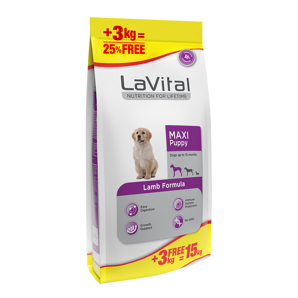 LaVital Büyük Irk Yavru Kuru Köpek Maması (Maxi Adult) Kuzu Etli 15 Kg
