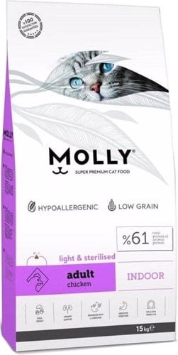 Molly Light Sterilised 15 kg Tavuklu Yetişkin Kuru Kedi Maması