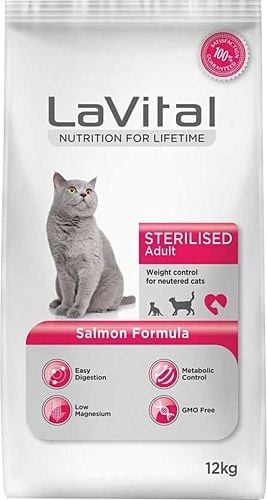 LaVital Somonlu 12 kg Kısırlaştırılmış Yetişkin Kedi Maması
