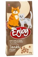 15 Kg Sokak Kedileri Ve Evcil Kediler İçin Sokak Kedi Maması Tavuklu Enjoy Yetişkin Kedi Maması