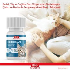 Bioderm Kediler Için Tüy Dökme Önleyici Biotin Ve Çinko Vitamin 100 Tablet