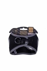 Havalı Dokuma Reflektör Serisi Küçük Irk Göğüs Tasması Siyah 3xs-22-26cm