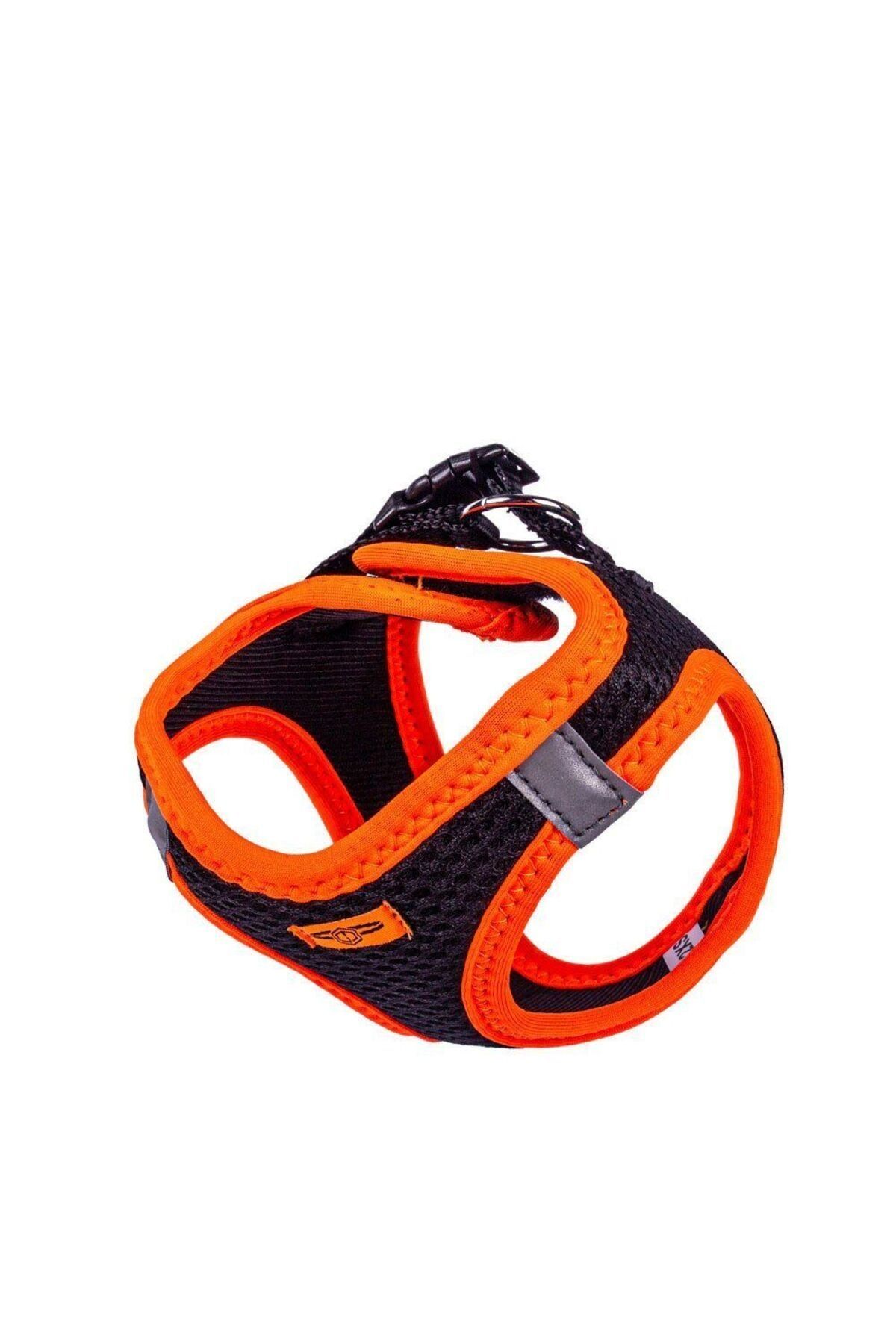 Doggie Havalı Dokuma Neon Küçük Irk Göğüs Tasması Turuncu 26-30 Cm