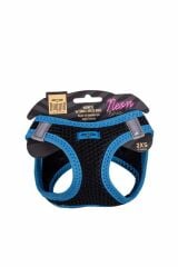 Havalı Dokuma Neon Küçük Irk Köpek Göğüs Tasması Xxsmall Mavi 26-30 Cm - Petshopundan