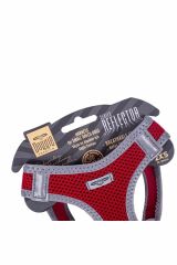 Havalı Dokuma Reflektör Serisi Küçük Irk Göğüs Tasması Kırmızı 2xs-26-30cm