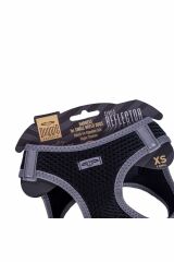Havalı Dokuma Reflektörlü Küçük Irk Göğüs Tasması Siyah 30-34 Cm (ARG-XS)