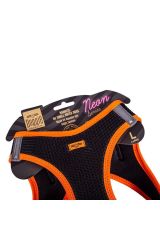 Havalı Dokuma Neon Küçük Irk Göğüs Tasması Turuncu 42-48 Cm (ANG-L)