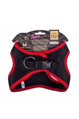 Havalı Dokuma Neon Küçük Irk Göğüs Tasması Kırmızı 38-44 Cm (ANG-M)