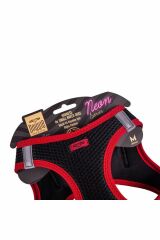 Havalı Dokuma Neon Küçük Irk Göğüs Tasması Kırmızı 38-44 Cm (ANG-M)