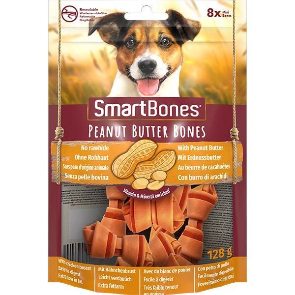 SmartBones Peanut Butter Mini 8'li Köpek Ödülü