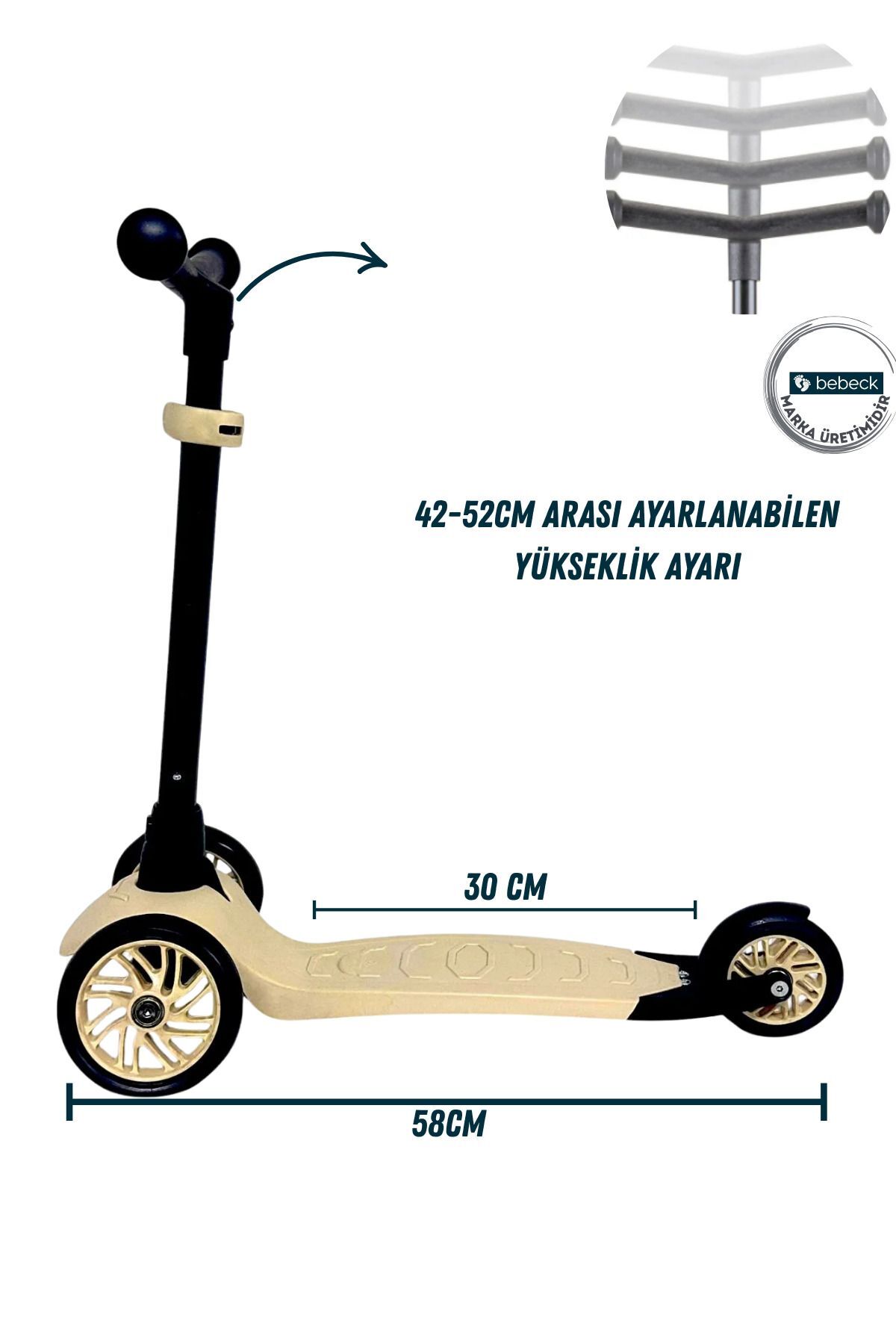 Baby2Go Racer Sarı Işıklı 3 Tekerlekli Çocuk Scooter