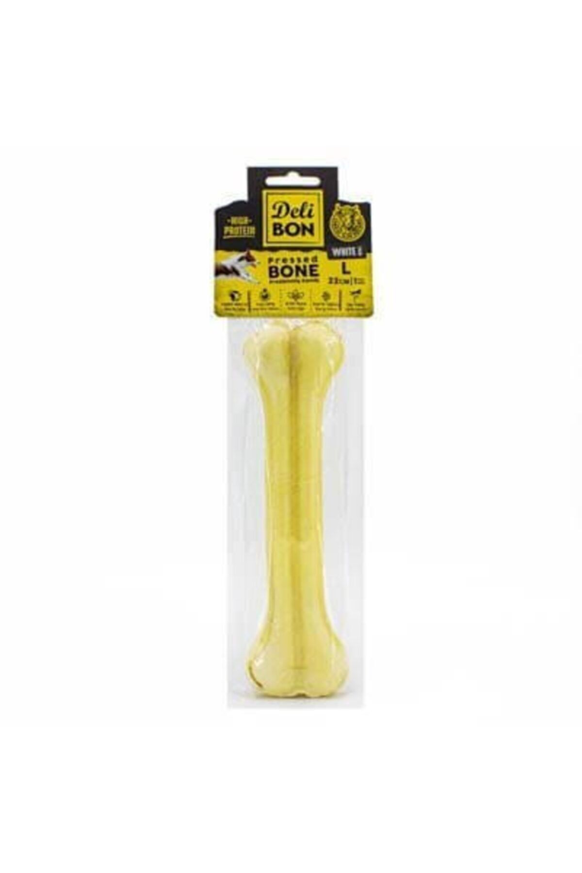 Deri Press Köpek Kemik 22cm M Boy 1li Paket Beyaz