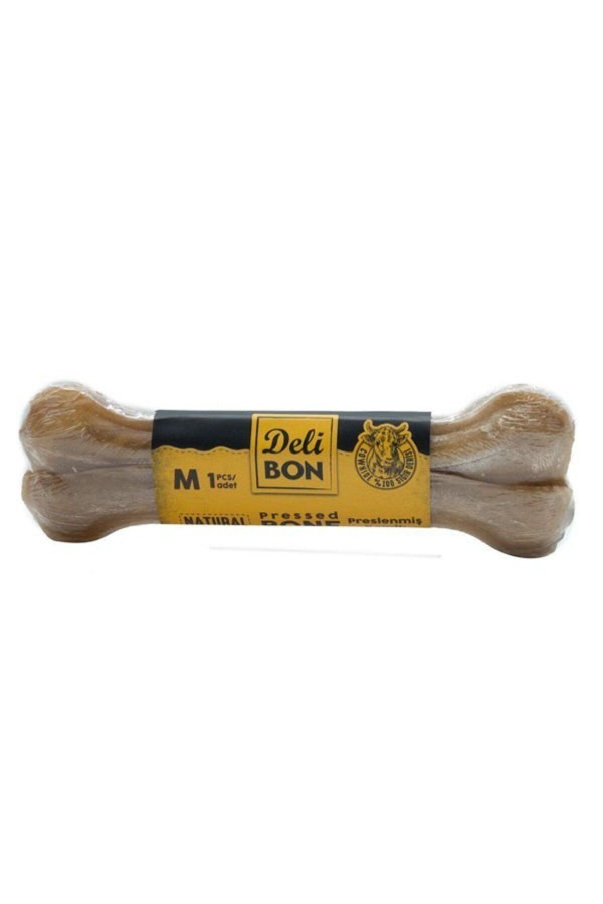 Delibon Deri Pres Vakumlu Kemik Köpek Ödülü Naturel 15 Cm 1 Adet