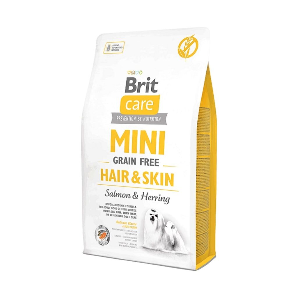 Brit Care Hair Skin Tahılsız Somonlu ve Ringa Balıklı Küçük Irk Yetişkin Köpek Maması 2 KG
