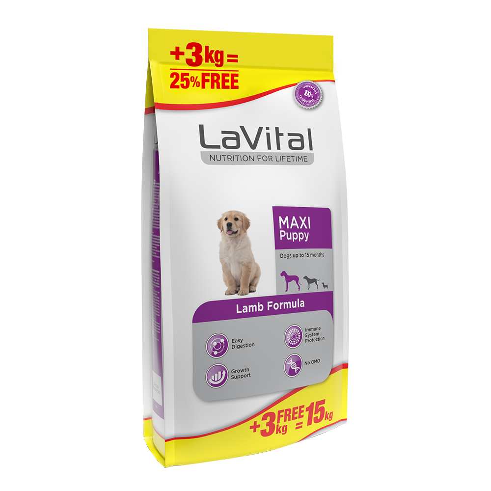 LaVital Büyük Irk Yavru Kuru Köpek Maması (Maxi Adult) Kuzu Etli 15 Kg