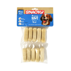 Snacky Beyaz Preslenmiş Yüksek Proteinli Köpek Çiğneme Kemiği 165 Gr