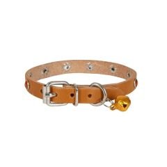 CATTİE TAŞLI DERİ KEDİ TASMASI KAMEL 1X20-23CM