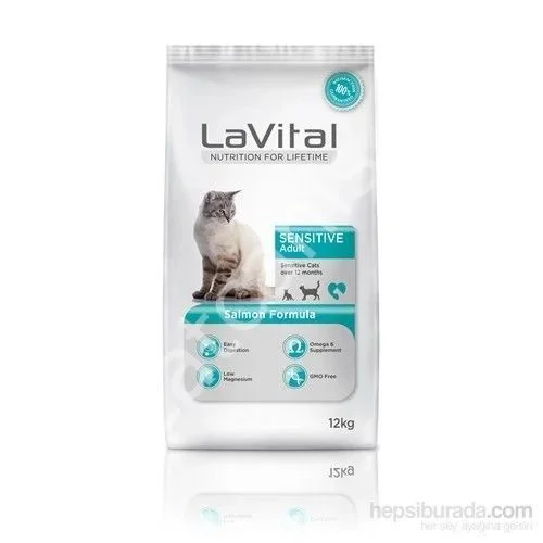 LaVital Sensitive Somonlu 12 kg Yetişkin Kedi Maması