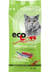 Ecolove Gurme Renkli Taneli 15 kg Yetişkin Kedi Maması