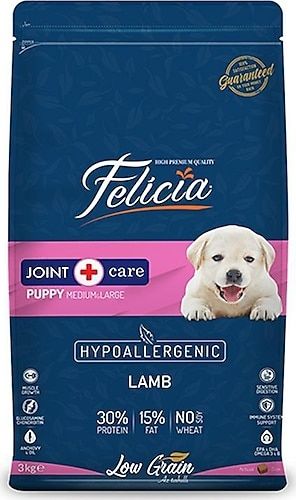 Felicia Medium & Large Kuzu Etli 3 kg Orta ve Büyük Irk Yavru Köpek Maması