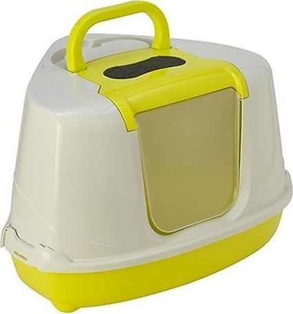 Moderna Flip Köşeli 56 cm Kapalı Kedi Tuvaleti - Sarı