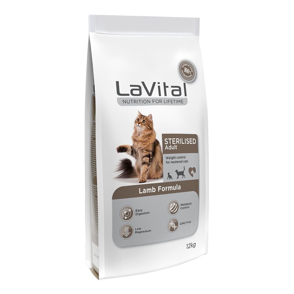 LaVital Kuzu Etli 12 kg Kısırlaştırılmış Yetişkin Kedi Maması